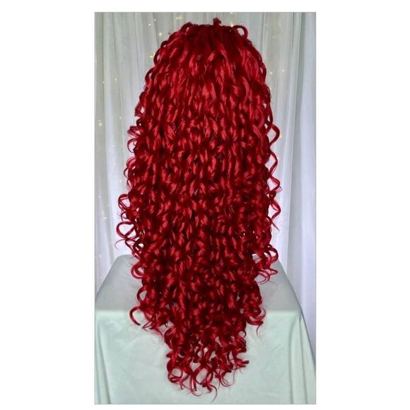 NWOT Red Curly Lace Fromt Wig, unworn - Picture 2 of 3